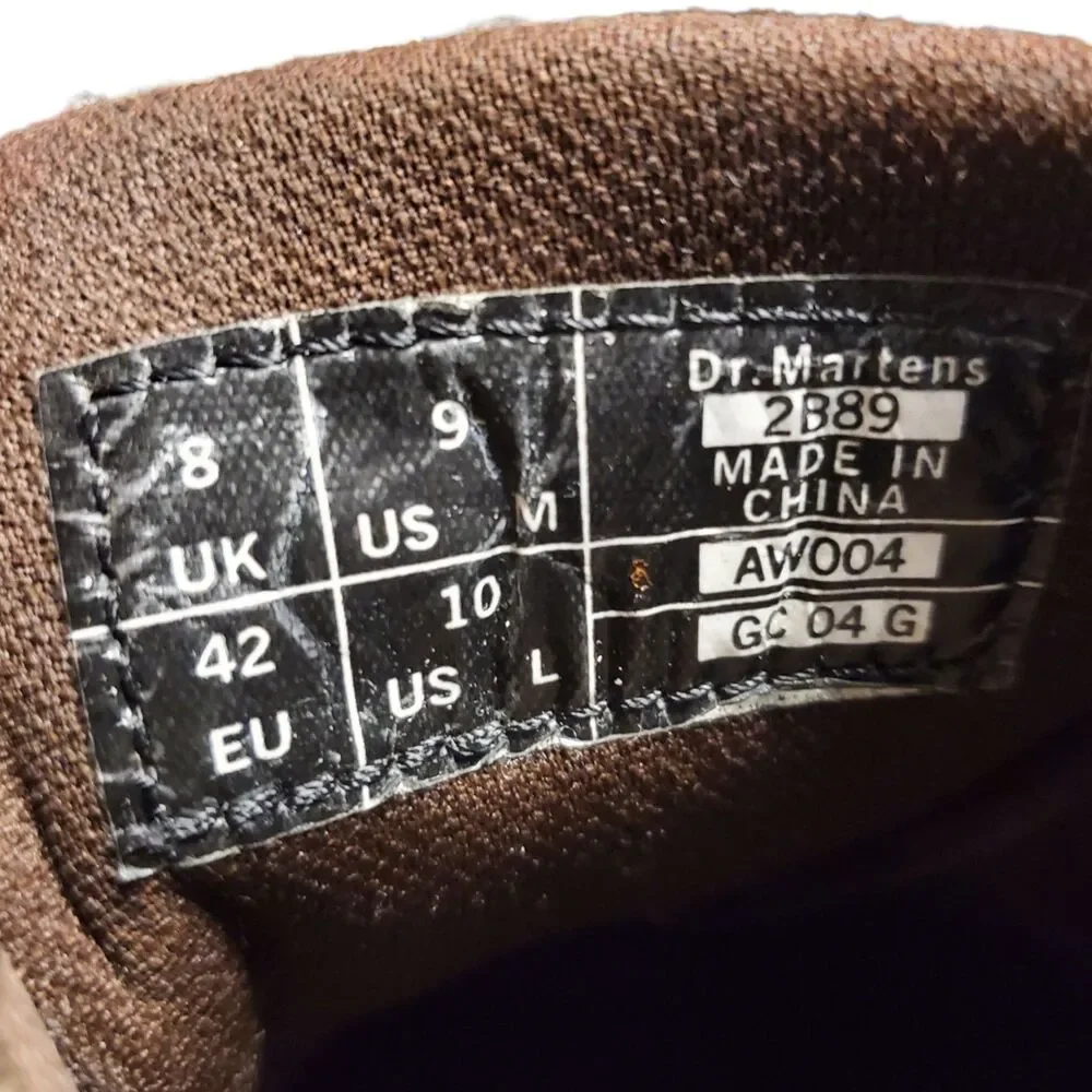 DR. MARTENS Shoes 2B89 Mens Size 9 Brown Leather Oxford Casual Dress Y2K 90s